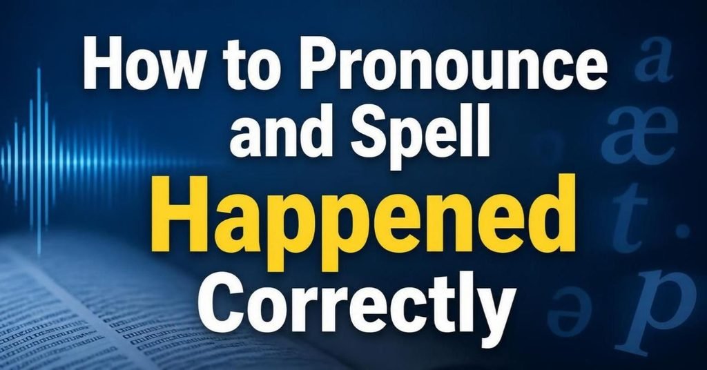 How to Pronounce and Spell Happened Correctly