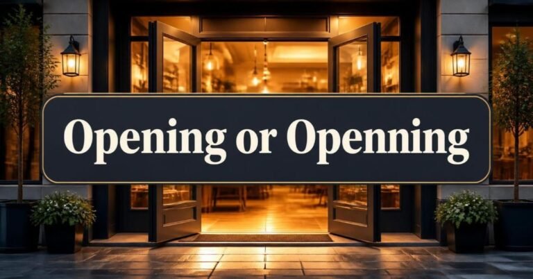 Opening or Openning